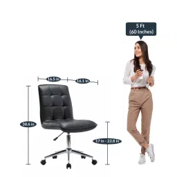 furniturstation Rawtenstall Low Back Executive Chair In Black Colour image 3