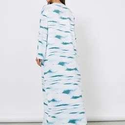 Styli Tie and Dye Printed Longline Open Front Shrug image 3