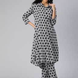 Readiprint Fashions Women Ethnic Motifs Printed A-Line Pure Cotton Kurta with Palazzos-picture-39
