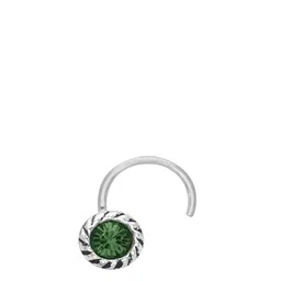Abhooshan Sterling Silver Cubic Zirconia Stud Nosepin-picture-23