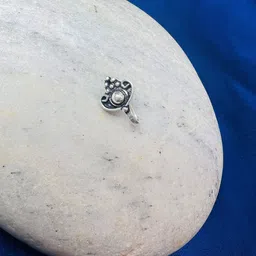 Arte Jewels 92.5 Sterling Silver Stone-Studded Clip-On Septum Nosepin-picture-24