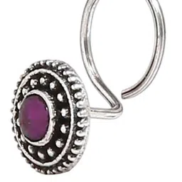 Abhooshan 92.5 Sterling Silver Onyx Stone Studded Stud Nosepin-picture-20