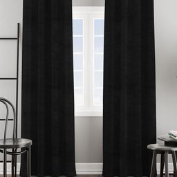 HOMEMONDE 2-Pcs Black Velvet Room Darkening Window Curtains-image-59