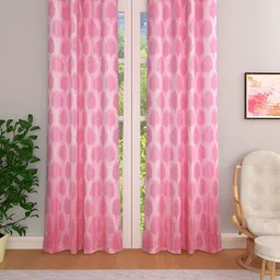 THE CONVERSION Pink Set of 2 Floral Room Darkening Window Curtain-picture-12