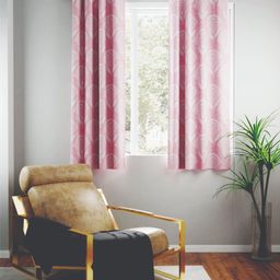 BIANCA Pink And White Set of 2 Floral Print Room Darkening Window Curtain-picture-11