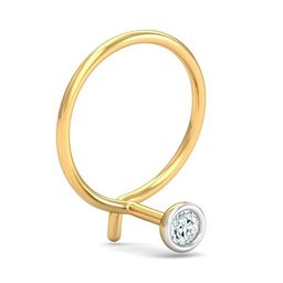 KUBERBOX 18KT Gold Diamond-Studded Nose Pin-0.23gm-image-37