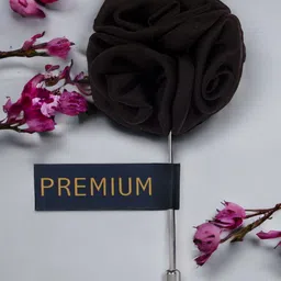 PELUCHE Unisex Black & Silver-Toned Ranunculus Flower Lapel Pin-image-78