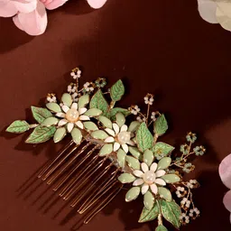 Saraf RS Jewellery Women Embellished Bridal Hair Tiara Comb Pin-picture-34