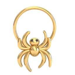 KUBERBOX Spider Gold 18KT Gold Nose Pin-0.36gm-image-97