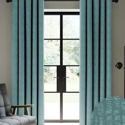 CASABLEU Teal 2 Pieces Self Design Black Out Long Door Curtain-picture-16
