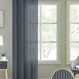 Cortina Grey Self Design Sheer Door Curtain image 1