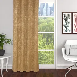 THE CONVERSION Brown Textured Jacquard Room Darkening  Window Curtain-picture-12