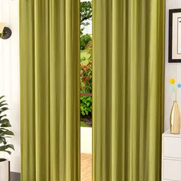 Kraftiq Homes Crush Green 2 Pieces Regular Long Door Curtains-image-22