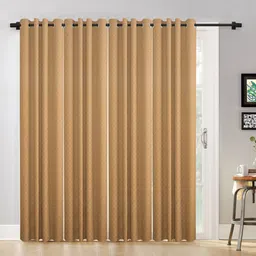 HOSTA HOMES Cream-Coloured Set of 4 Long Door Curtain-picture-18