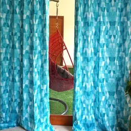 TARA- Sparkling Homes Blue & White Geometric Door Curtain-picture-15