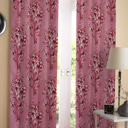 REYANSH DECOR Maroon 2 Pieces Floral Long Door Curtain-image-99