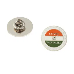 Tossido Men Orange & White Lapel Pin image 1