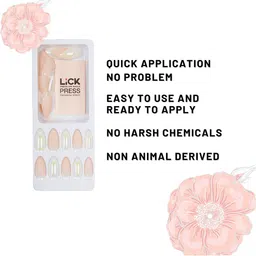 LICK 28 Pcs Matte Long Fake Reusable Artificial Press On Nails - Nude image 2