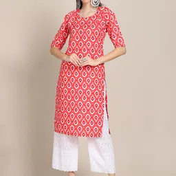 7threads KALINI Women Pack Of 2 Maroon & Pink Ethnic Motifs Printed Crepe Kurta image 2