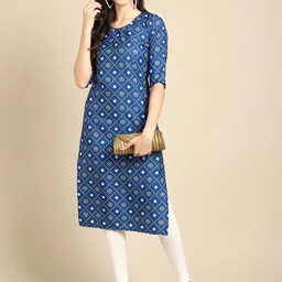 7threads KALINI Women Pack of 2 Block Print Handloom Crepe Kurta image 2