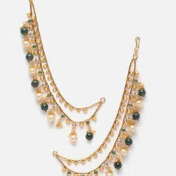 Aazeen Gold Plated Classic Earrings Chain image 2