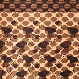 Homefab India Brown & Cream-Coloured Set of 2 Floral Door Curtain image 2