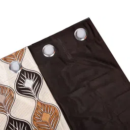 Kuber Industries Brown & Beige 3 Pieces Geometric Printed Sheer Door Curtain image 5