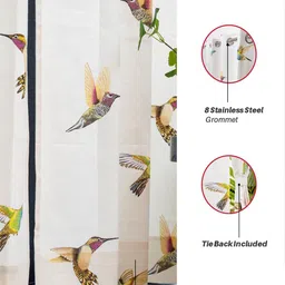 URBAN SPACE White & Yellow 2 Pieces Quirky Printed Window Curtain image 4