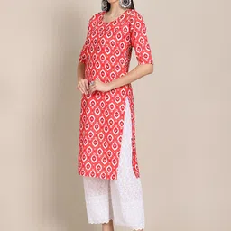 7threads KALINI Women Pack Of 2 Maroon & Pink Ethnic Motifs Printed Crepe Kurta image 4