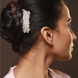 Jazz and Sizzle Women Gold-Plated Embellished Comb Pin image 4