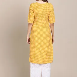 7threads KALINI Women Pack of 2 Red & Yellow Floral Printed Crepe Kurta image 5