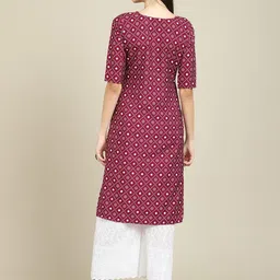 7threads KALINI Women Pack Of 2 Maroon & Pink Ethnic Motifs Printed Crepe Kurta image 5