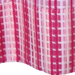 THE CONVERSION Pink & Red  Self Design Tissue Sheer Long Door Curtain image 2