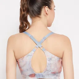 Clovia Grey Full Coverage Lightly Padded All Day Comfort Rapid Dry Workout Bra image 4