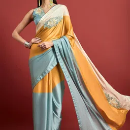 all about you Embellished Embroidered Satin Saree-picture-15