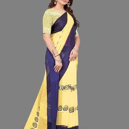 Sitanjali Floral Printed Satin Saree image 2