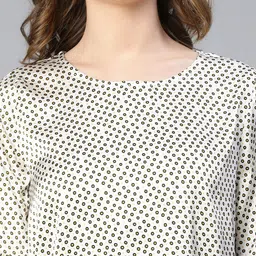 Oxolloxo Polka Dots Printed Bell Sleeve Satin Top image 2