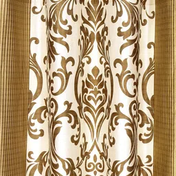 Cortina Brown & White Set of 2 Long Door Curtains image 4