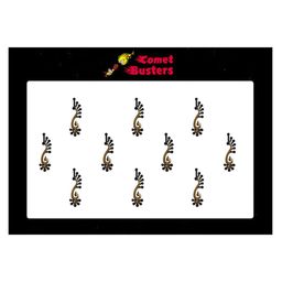 Comet Busters 10 Pcs Embellished Reusable Designer Bindis - Black & Gold-Toned-picture-29