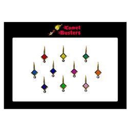 Comet Busters 10 Pcs Embellished Reusable Designer Bindis - Multicoloured-picture-16