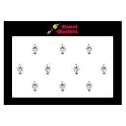 Comet Busters 10 Pcs Embellished Reusable Designer Bindis - Silver-Toned-picture-47