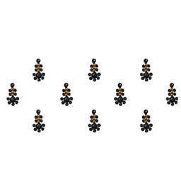 Comet Busters 10 Pcs Embellished Reusable Designer Bindis - Black & Gold-Toned-picture-42