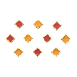 Comet Busters 10 Pcs Yellow & Red Diamond Shaped Bindi-picture-34