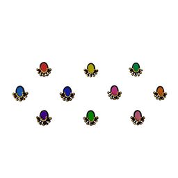 Comet Busters 10 Pcs Embellished Reusable Designer Bindis - Multicoloured-picture-26