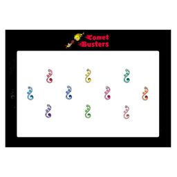 Comet Busters 10 Pcs Embellished Reusable Designer Bindis - Multicoloured-picture-18