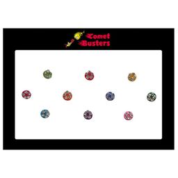 Comet Busters 10 Pcs Embellished Reusable Circular Designer Bindis - Multicoloured-picture-7