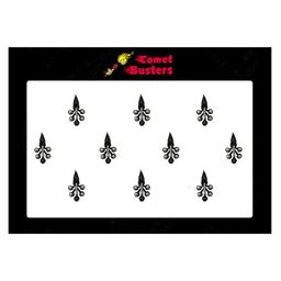 Comet Busters 10 Pcs Embellished Reusable Designer Bindis - Black & Silver-Toned-picture-15