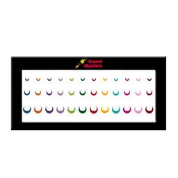 Comet Busters 36 Pcs Reusable Crescent-Shaped Designer Bindis - Multicoloured-picture-34