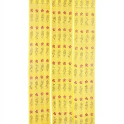 Silpakarman Yellow & Red Floral Bamboo Sticks and Cotton Threads Window Curtain image 3