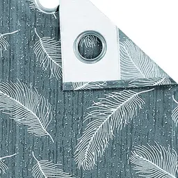 Aura Green & White 2 Pieces Floral Printed Window Curtains image 2